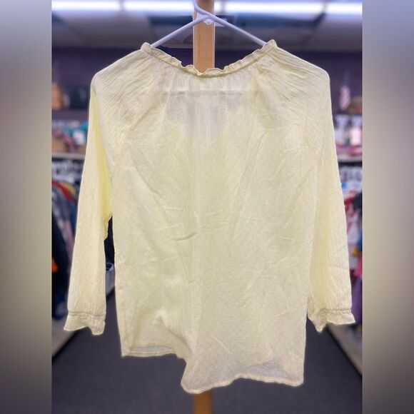 Ethyl Ladies med Yellow Peasant Blouse NEW - Picture 3 of 4